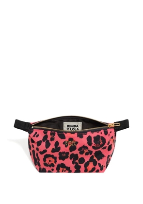 Bimba y Lola leopard-print zip make-up bag - Pink