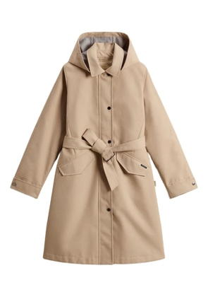 Woolrich hooded belted water-resistant trench coat - Neutrals