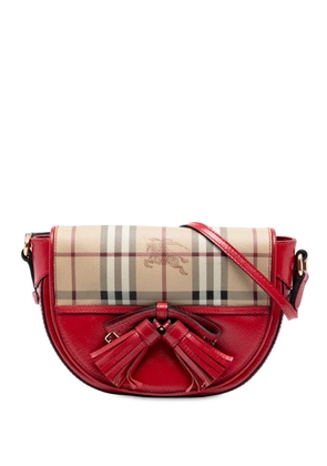 Burberry Pre-Owned 2000-2017 Patent Leather and Haymarket Check Coated Canvas Maydown crossbody bag - Red