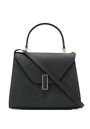 Valextra small leather-coated clasp tote bag - Black