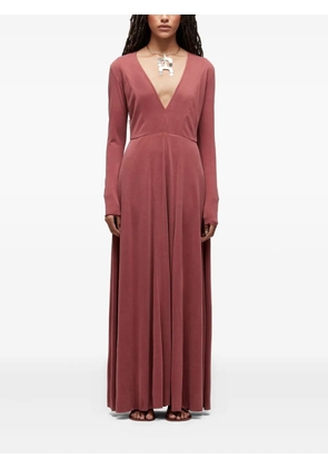 Osklen plunged-neckline maxi dress - Red