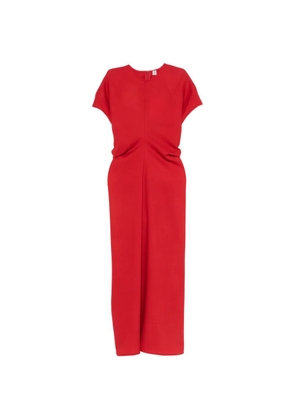 TOTEME slouch-waist short-sleeve midi dress - Red