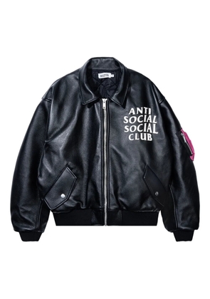 Anti Social Social Club logo-print bomber jacket - Black