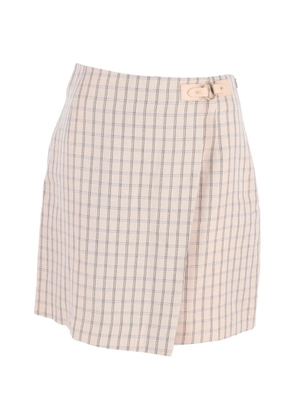 SANDRO checked-pattern wrap mini skirt - Neutrals