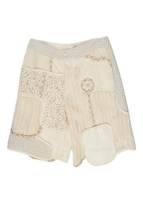 COMMUNS patchwork shorts - White