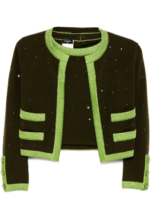 CHANEL Pre-Owned 1996 ensemble cardigan short sleeve top - Green