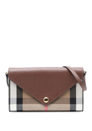 Burberry Pre-Owned 2018-2025 House Check Canvas and Leather Hannah Wallet on Strap crossbody bag - Brown