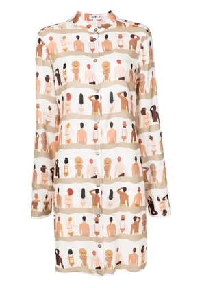 Amir Slama graphic-print shirt dress - Neutrals