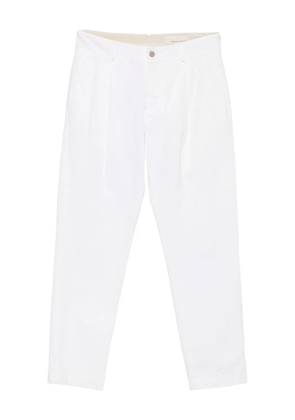 original vintage style pleated-front cotton-blend trousers - White
