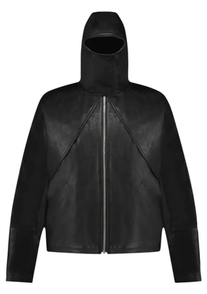 FLÂNEUR leather balaclava jacket - Black