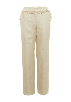 Valentino Garavani Pre-Owned fringe-detailed trousers - Neutrals