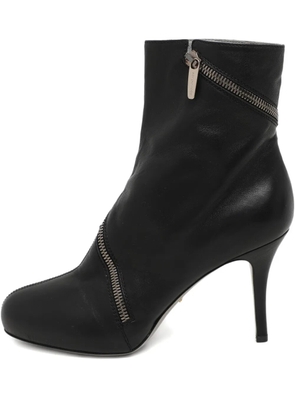 Sergio Rossi zipper leather ankle boots - Black