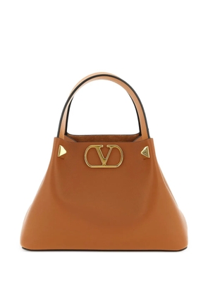 Valentino Garavani small studded V-logo leather tote bag - Brown
