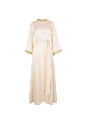 Baruni Zayna embroidered belted maxi dress - Neutrals