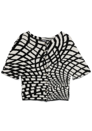 Versace Pre-Owned 2000s geometric-pattern cardigan - Black