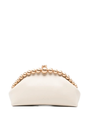 Cult Gaia Una beaded-top clutch bag - Neutrals