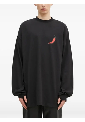 032c chilli-print long-sleeve T-shirt - Black