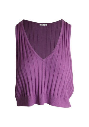 IRO ribbed V-neck top - Purple