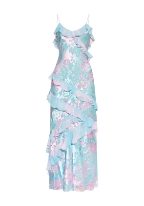 LoveShackFancy ruffled long dress - Blue