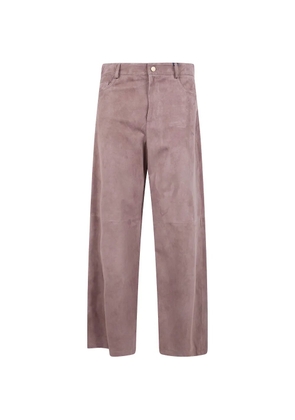 'S Max Mara pocketed leather straight trousers - Brown