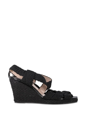 Ferragamo Pre-Owned wedge espadrille sandals - Black