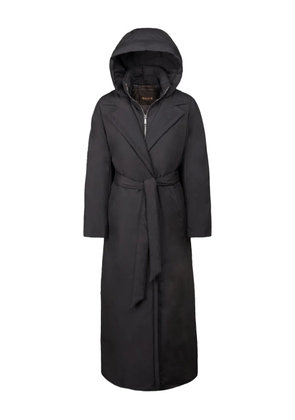 Moorer hooded belted coat - Black