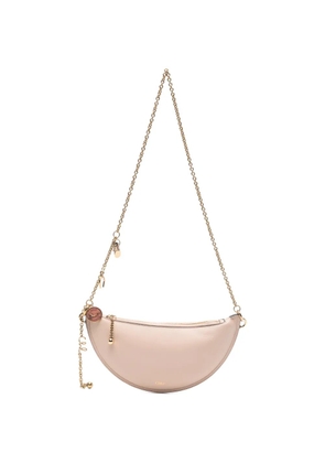 Chloé mini charm-chain leather shoulder bag - Neutrals