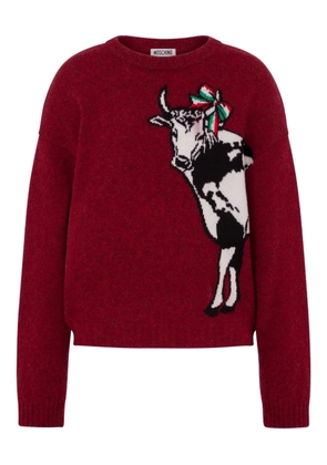 Moschino patterned-intarsia sweater - Red