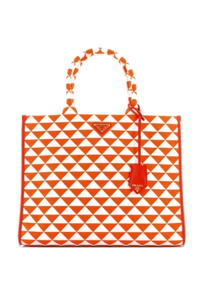 Prada Pre-Owned Symbole Shopper Jacquard Large tote bag - Orange