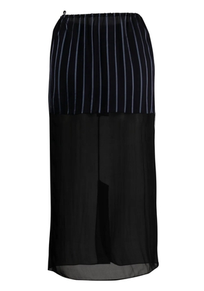 Gauchère striped sheer midi skirt - Blue