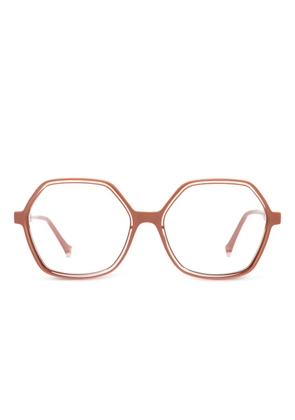 Xavier Garcia Design Eurin geometric-frame glasses - Orange