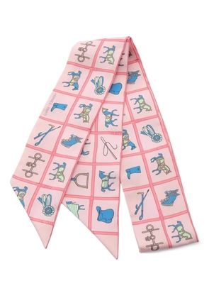 Hermès Pre-Owned graphic ribbon scarf - Pink