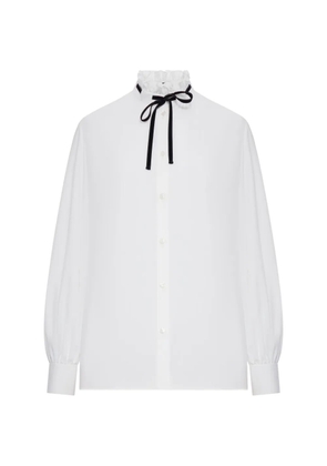 Valentino Garavani ruffled tie-detail shirt - White
