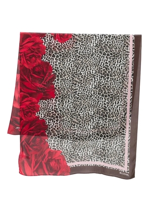 Blugirl floral animal-print scarf - Brown
