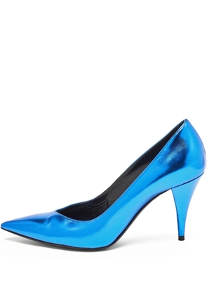 Saint Laurent Pre-Owned 90mm metallic leather pumps - Blue
