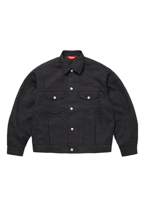 Supreme jacquard logos denim trucker jacket - Black