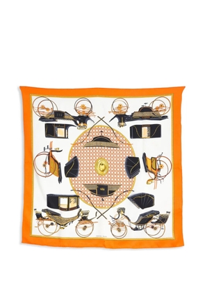 Hermès Pre-Owned 1990s Voitures A transformations by F. de la Perrière scarf - Orange