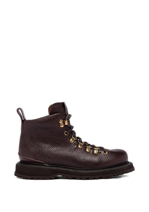 Buttero lizard-print eyelet ankle boots - Brown