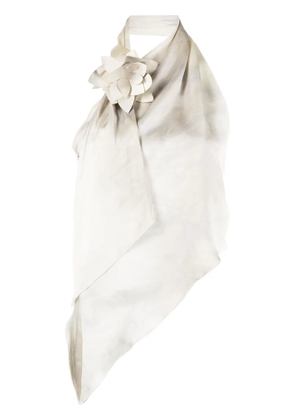 Coperni floral-appliqué asymmetric top - Grey