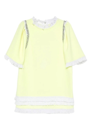 Loulou fringe-trim mini dress - Yellow