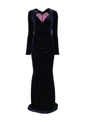 Talbot Runhof animal-pattern dress - Blue