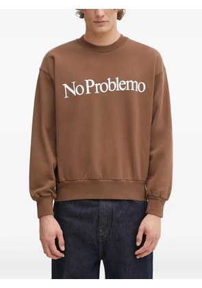 NO PROBLEMO logo-detail crew-neck sweatshirt - Brown
