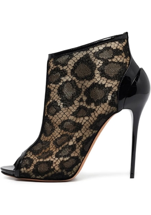 Alexander McQueen Pre-Owned 125mm leopard-mesh pumps - Black