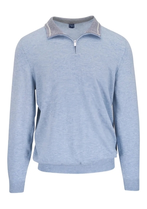 Fedeli half-zip long-sleeve sweater - Blue