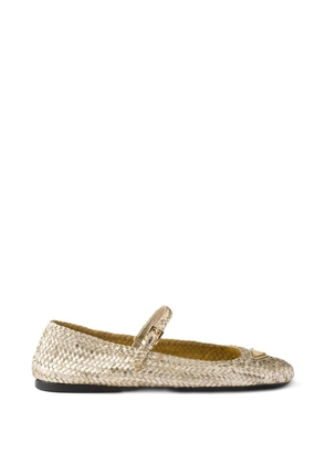 Prada leather ballet flats - Gold