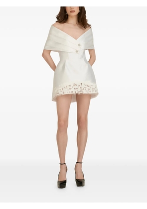 ARAFTU off-the-shoulder embellished mini dress - White