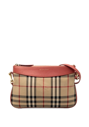 Burberry Pre-Owned 2000-2017 Haymarket Check Canvas Peyton crossbody bag - Brown