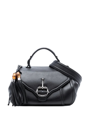 Gucci Pre-Owned 2016-2025 Leather Techno Horsebit Top Handle Bag satchel - Black