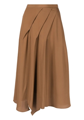 Blanca Vita draped midi skirt - Brown