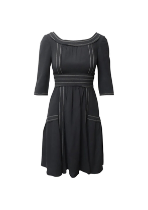 Prada Pre-Owned contrast-stitch midi dress - Black